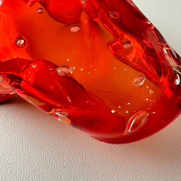 Vintage Mid Century Orange Glass Bowl trinket Dish - Picture 11 of 11